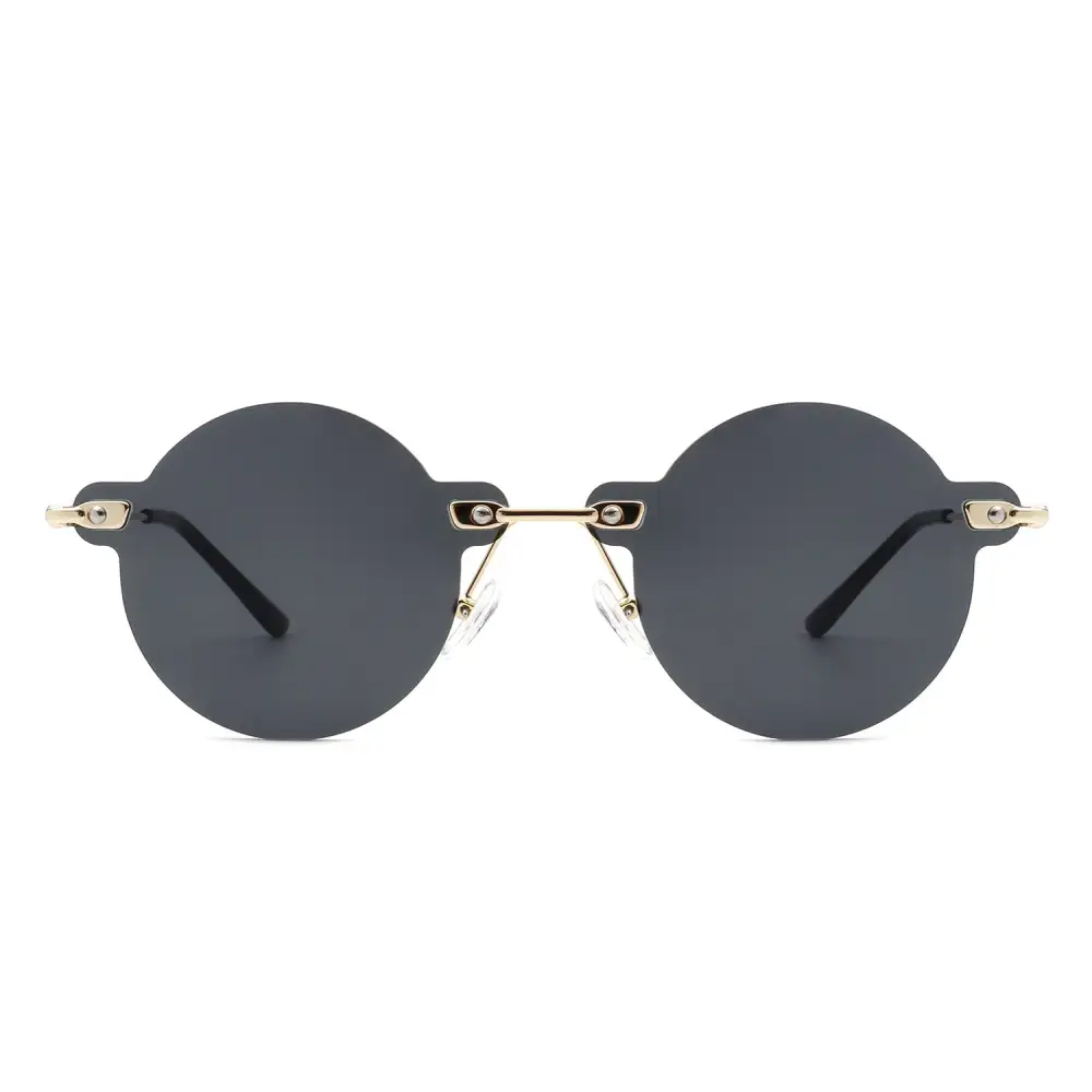 Knotted Round Rimless Frame Sunglasses