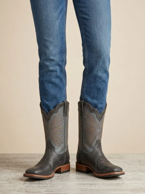 Men's Western Starburst Embroidered Cowboy Boots