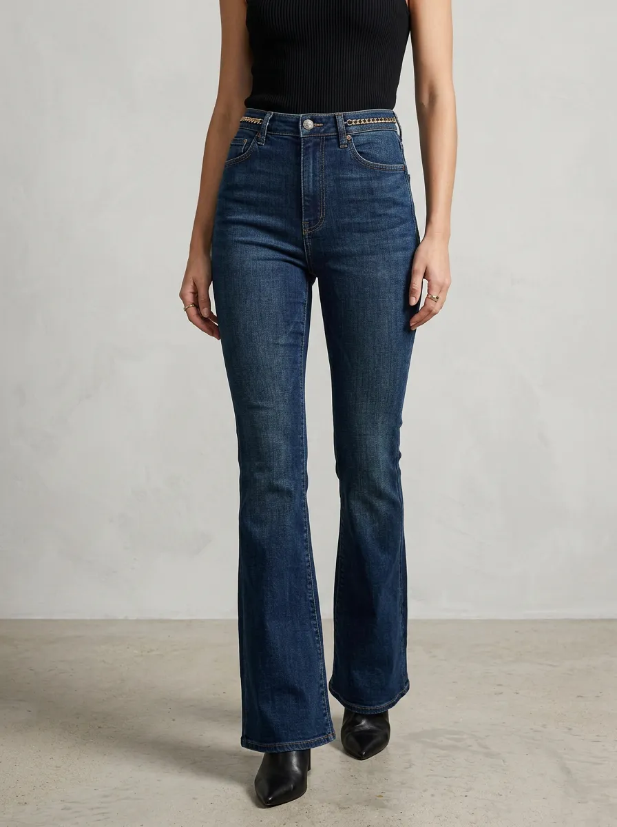 High-Waist Women's High-Waist Stretch Flare Jeans