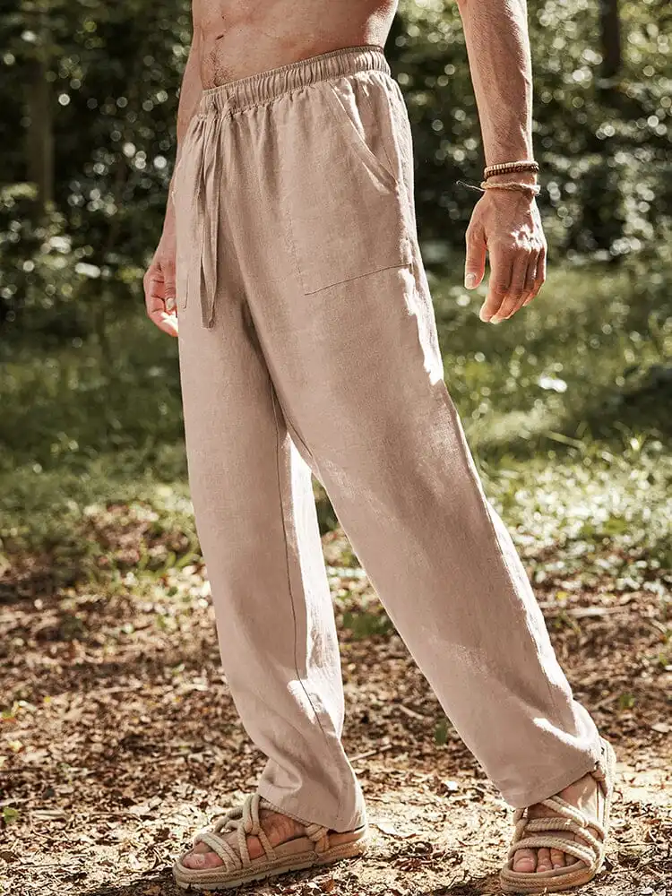 Structured Linen Blend Pants