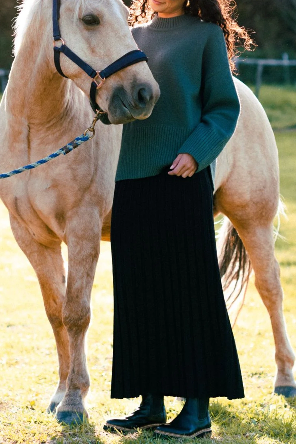 Black Pleated Maxi Skirt