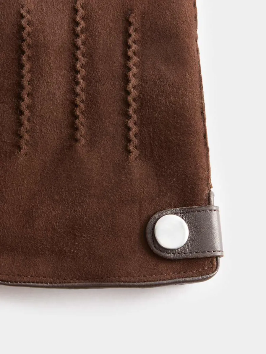 Buckle Suede Gloves