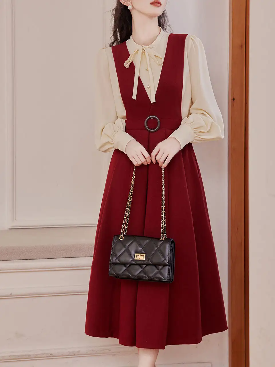 Bow Shirt Maxi Dress