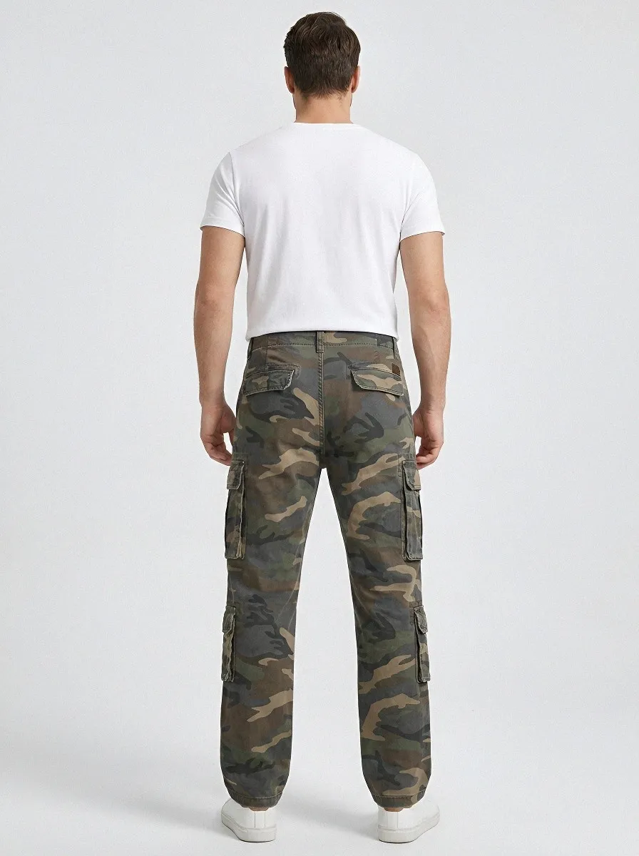 Functional Camouflage Military-Inspired Camouflage Cargo Pants