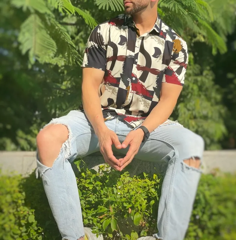 Multi Color Printed Rayon Shirt