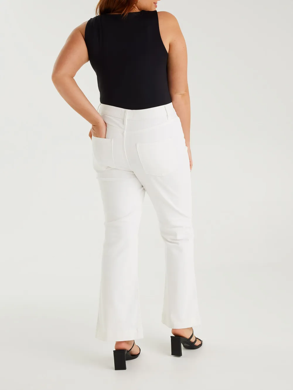 White Straight-Leg Non-Stretch Jeans
