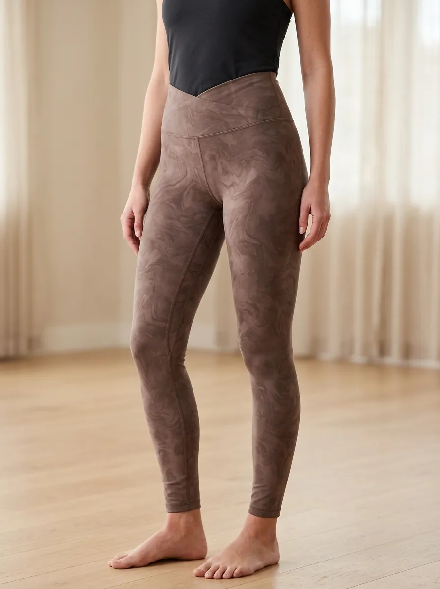 High Rise Marble Pattern Printed Leggings
