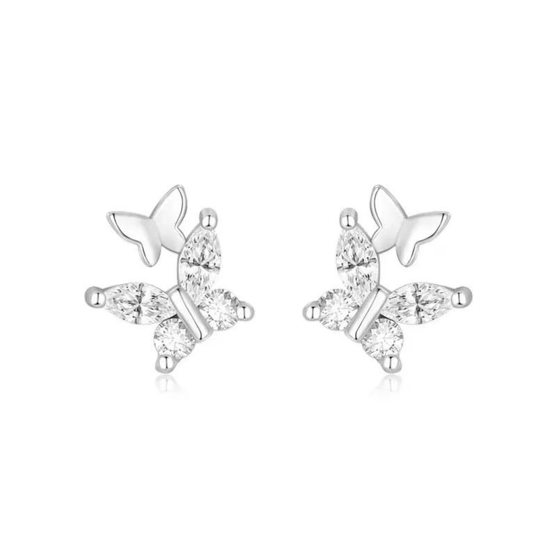 925 Sterling Silver Butterfly Stud Earrings
