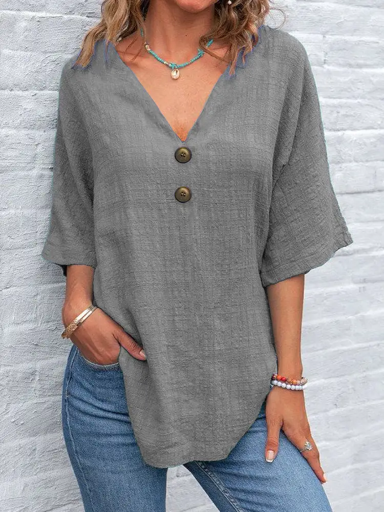 V-Neck Polished Blouse