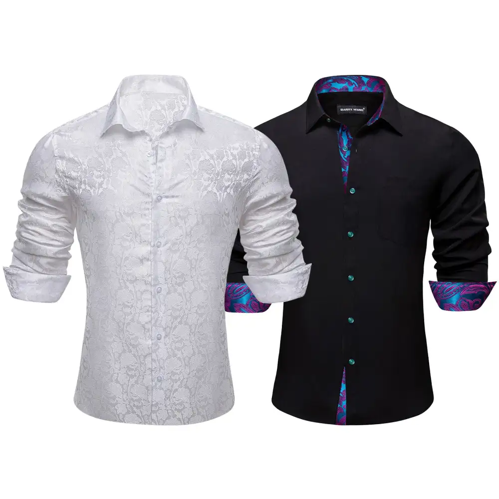 Classic Paisley Long Sleeve Silk Casual Shirt