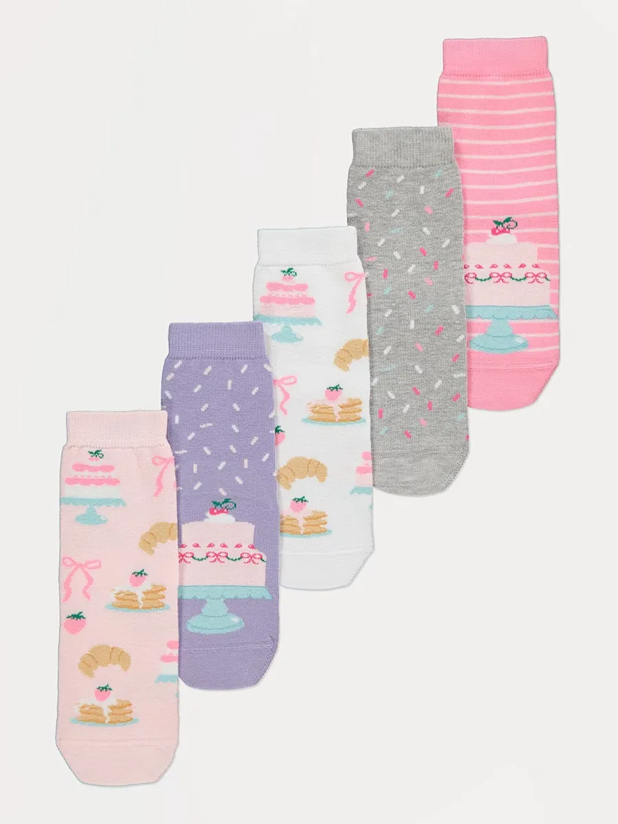 Pink Bakery Pastry Ankle Socks 5 Pack