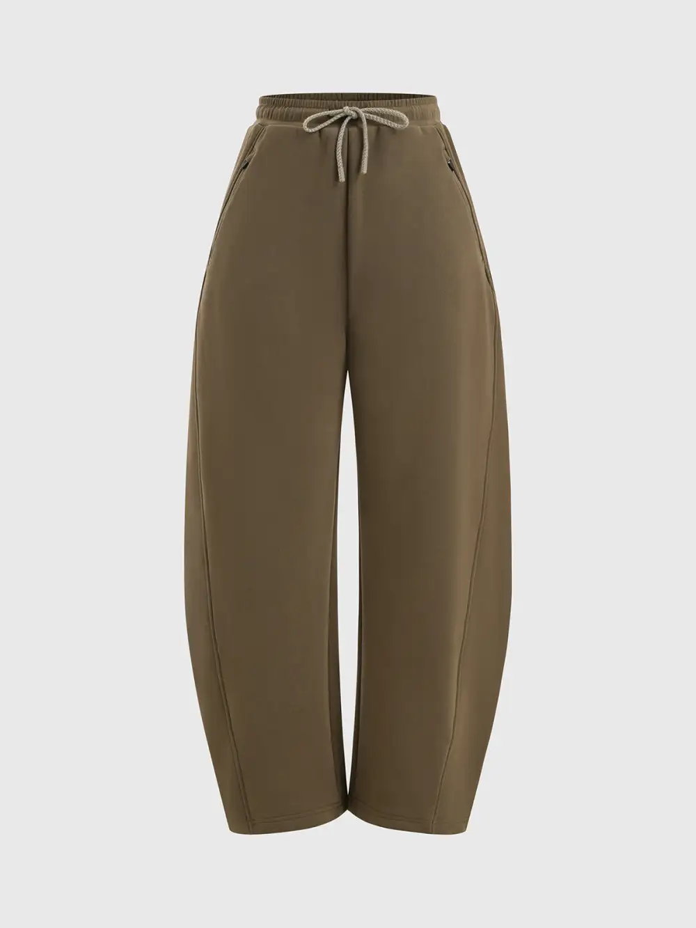 Barrel-Leg Drawstring Pants