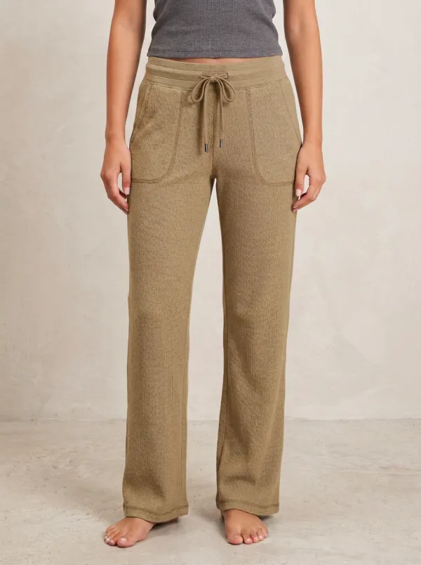 Women's Casual Lounge Waffle Knit Drawstring Pants