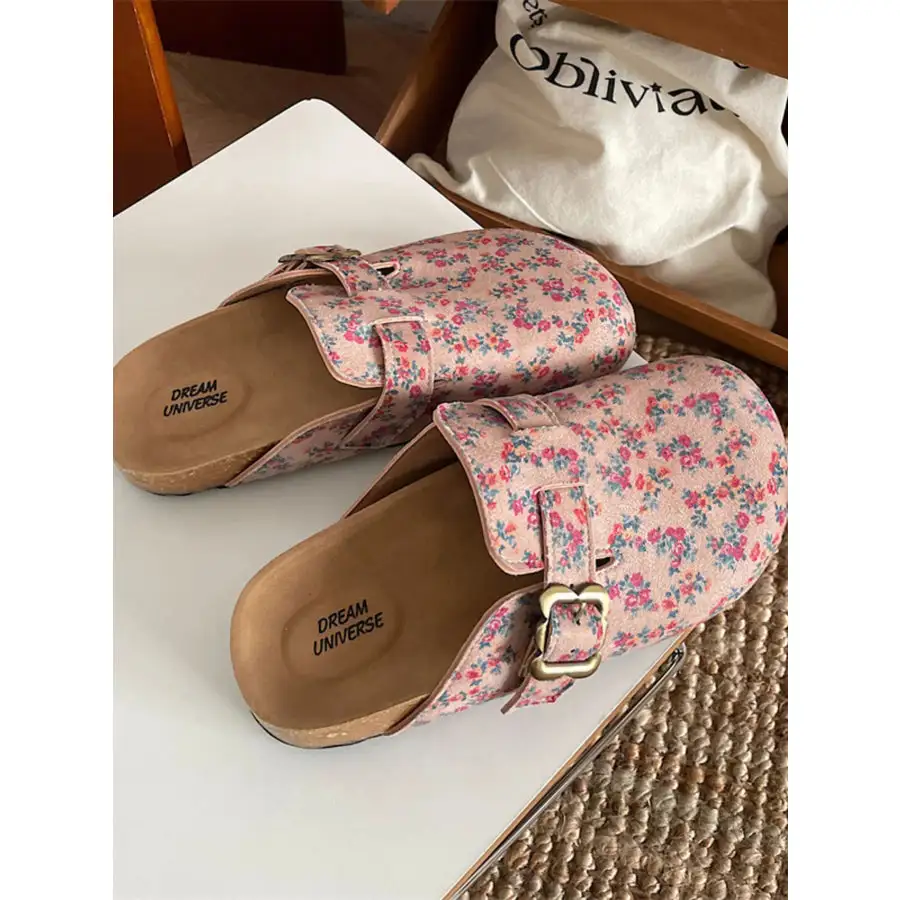 Pattern Round Toe Slip Ons Shoes