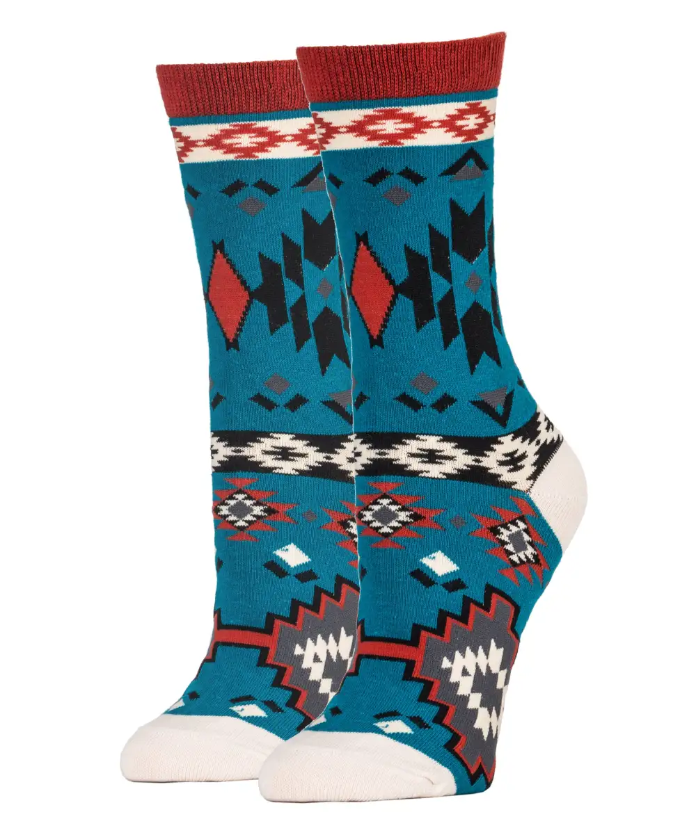 Refined Cotton Blend Everyday Pattern Crew Socks