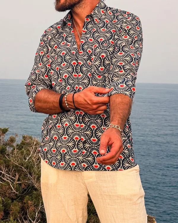 Sun Print Men's Casual Shirt
