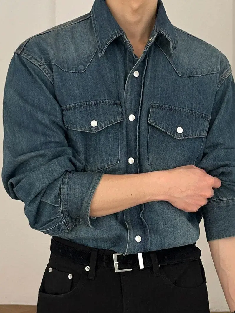 Faded Short Sleeve Denim Shirt