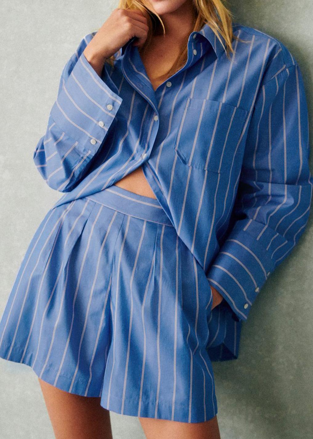 Long Sleeved Striped Loose Shirt