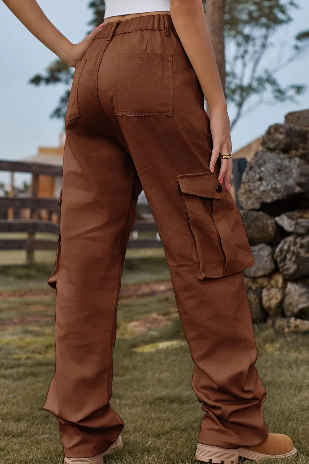 Loose Fit Long Jeans With Pockets