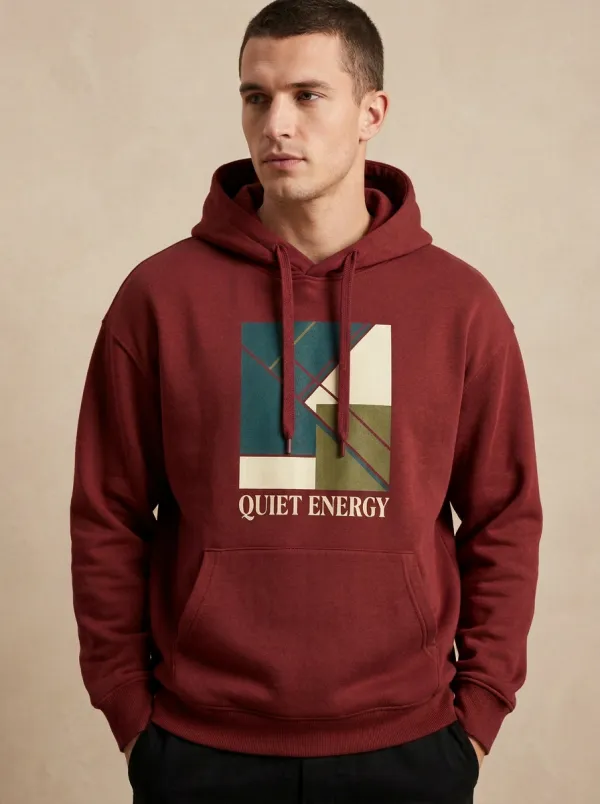 Men's Geometric Graphic Drawstring Pullover Hoodie