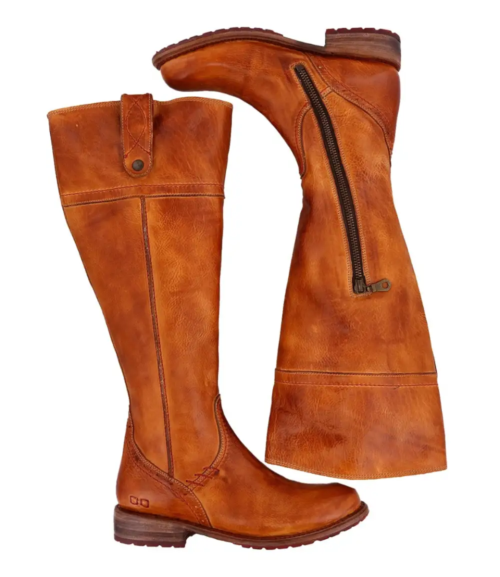 Lug-Sole Streamlined Wide-Calf Tall Boots
