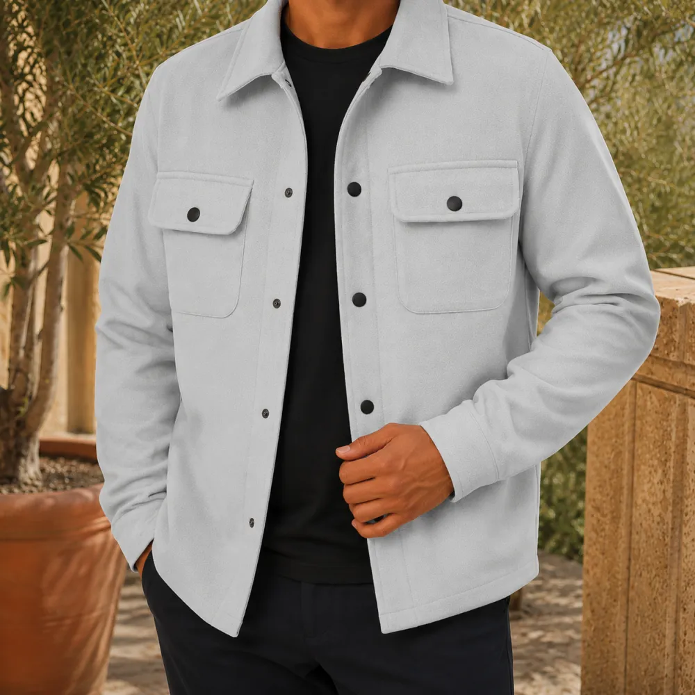Utility Woven Snap-Front Jacket