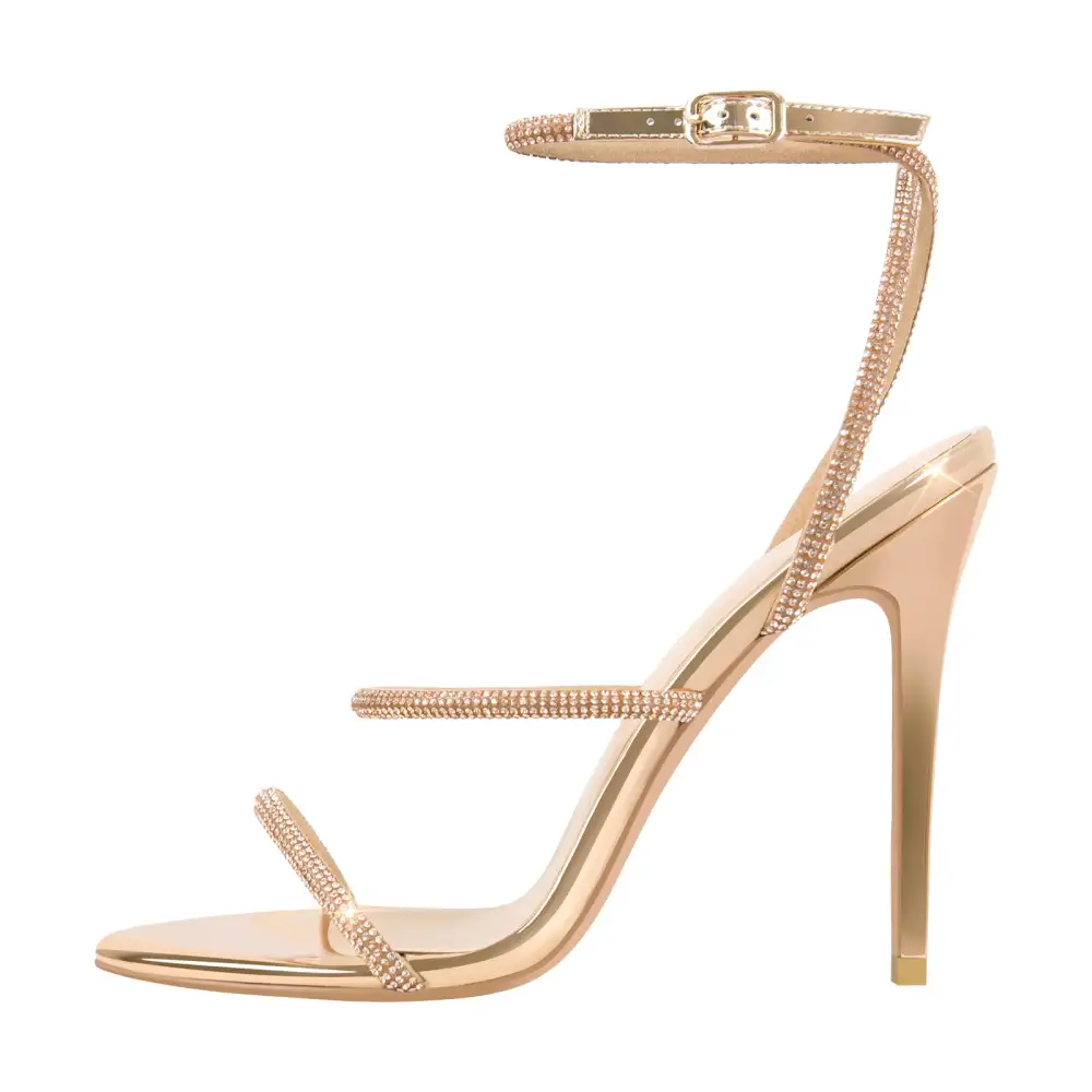 Open Toe High Heel Rhinestone Strappy Sandals