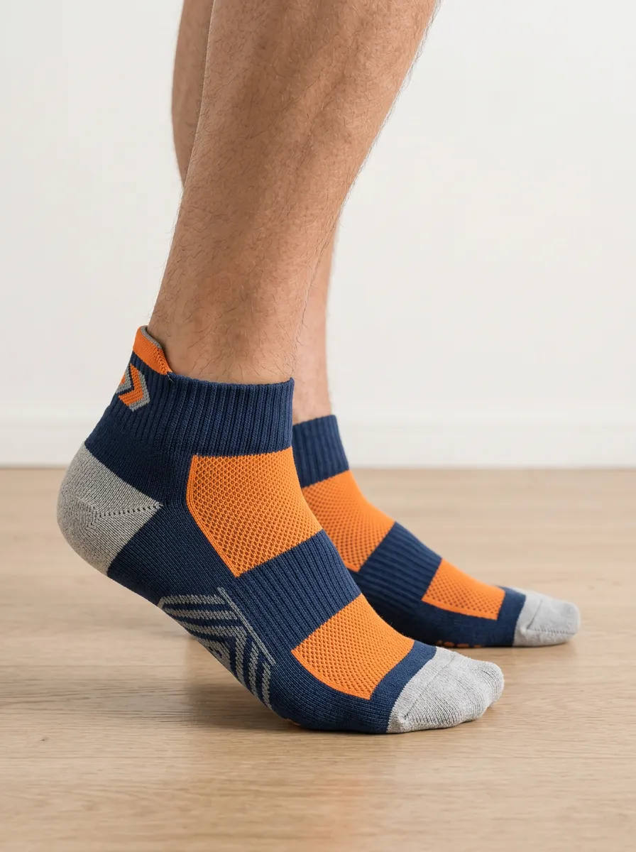 Men's Athletic Sport Colorblock Geometric Printed Socks