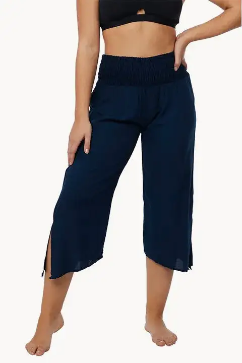 Ruched Waist Cropped Pants
