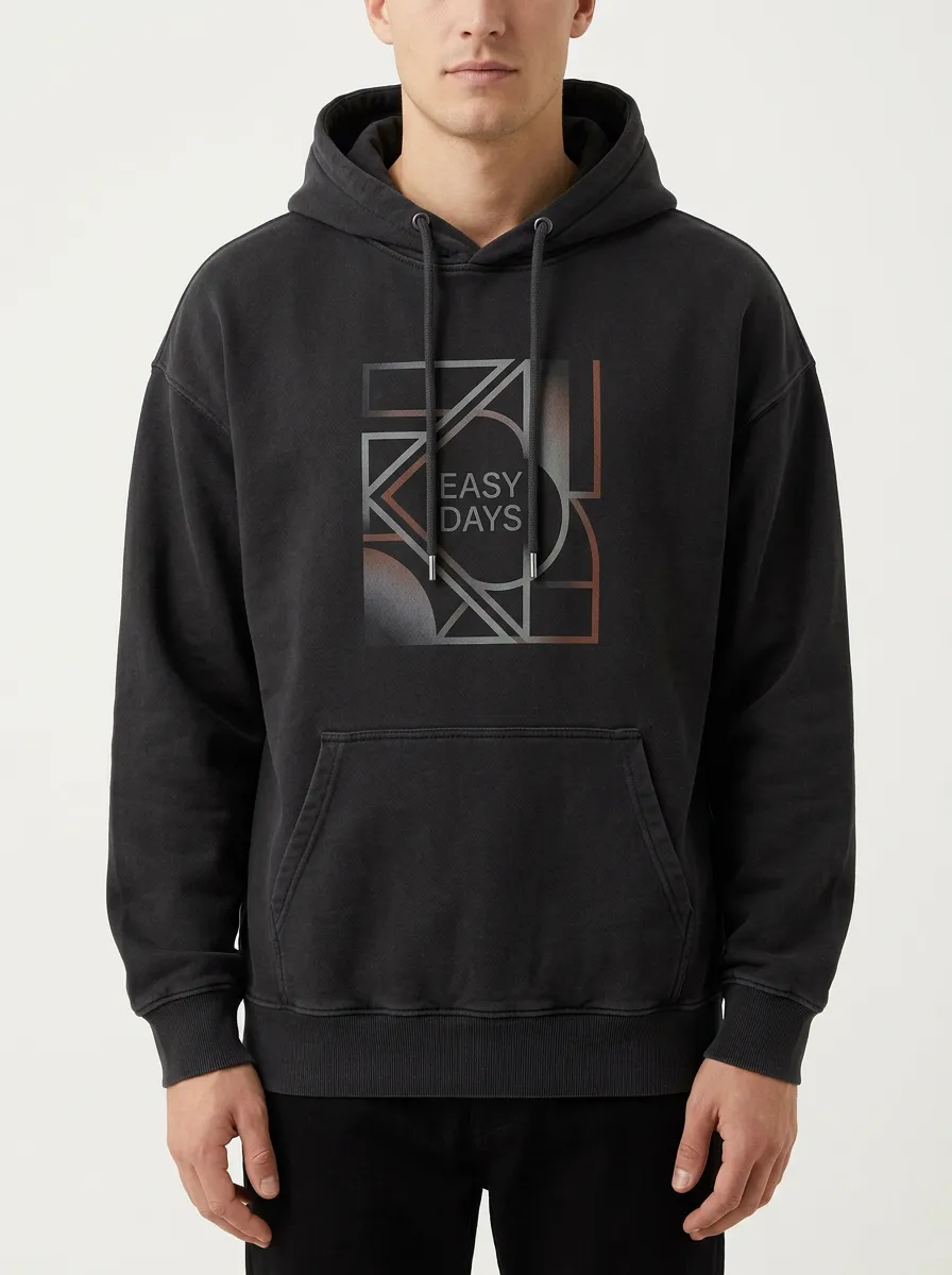 Men's Easy Days Geometric Graphic Print Hoodie