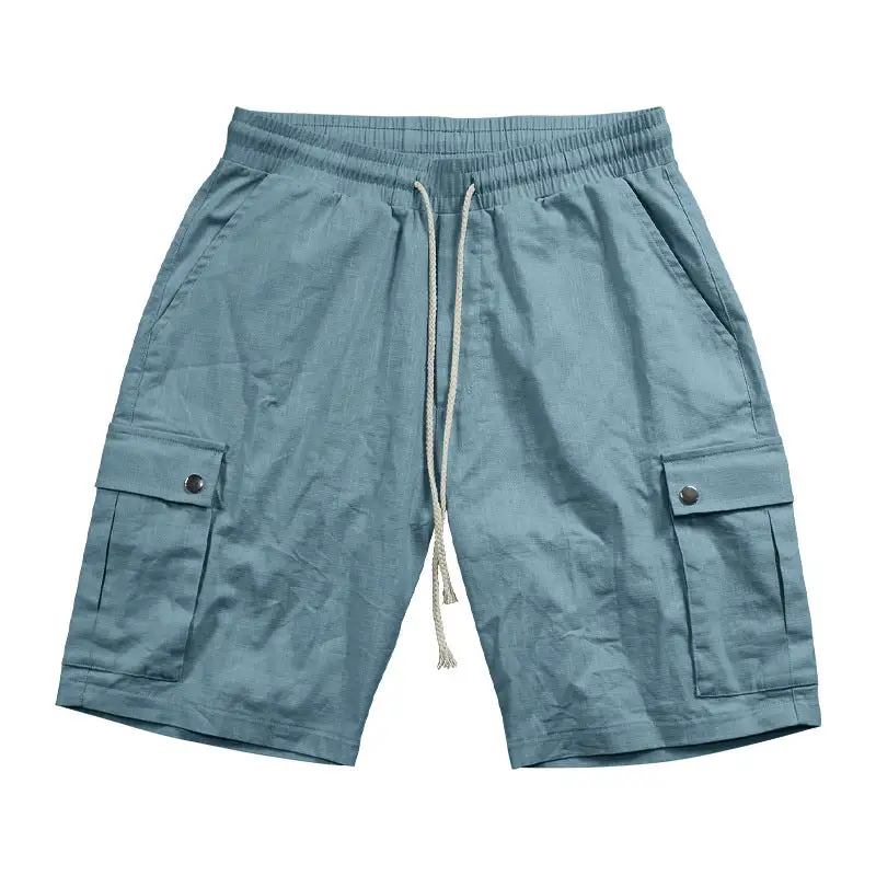 Men's Lightweight Woven Cargo Shorts with a Drawstring Waist for Casual Styling