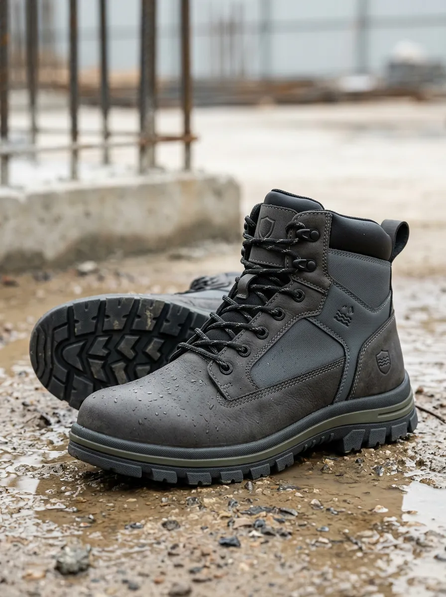 Easy-Wear Construction Look Men' Waterproof Work Boots