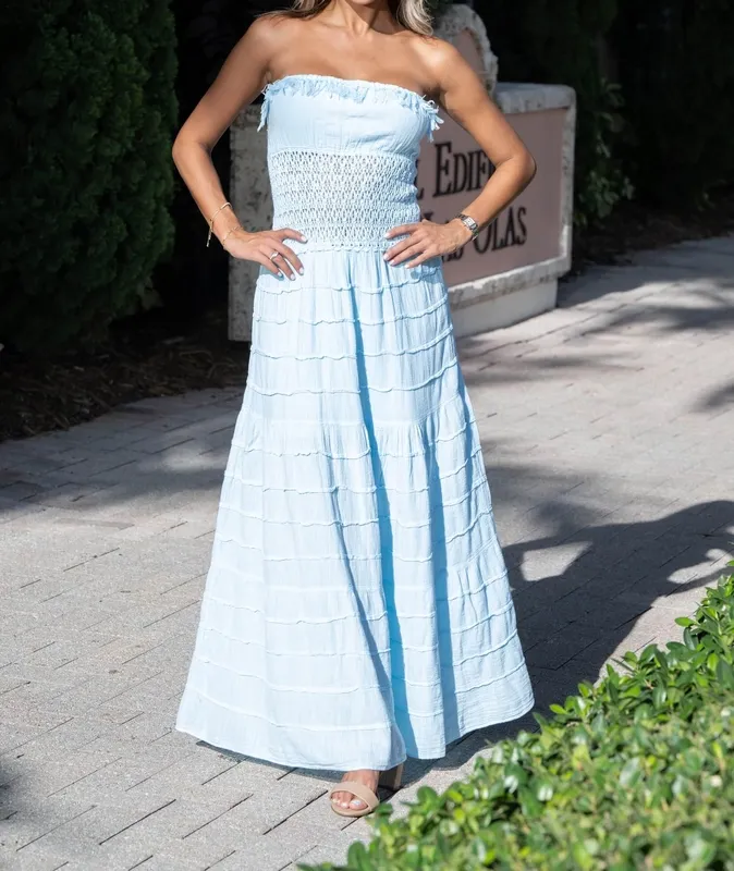 Arctic Blue Button Front Dress