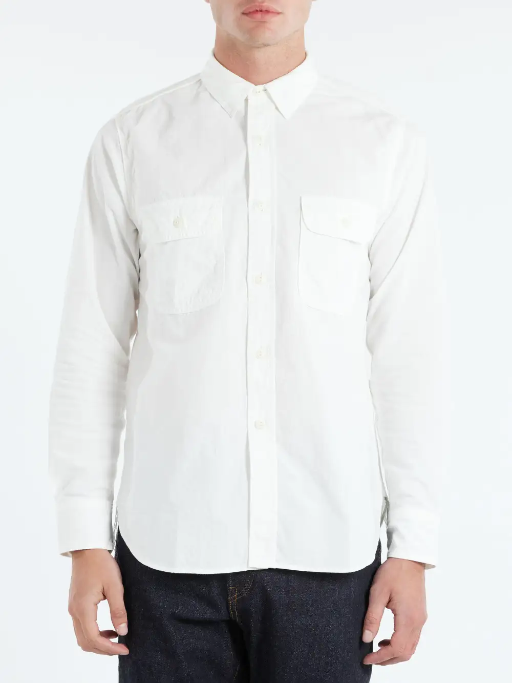Men's Point Collar Dual Chest Pocket Shirt