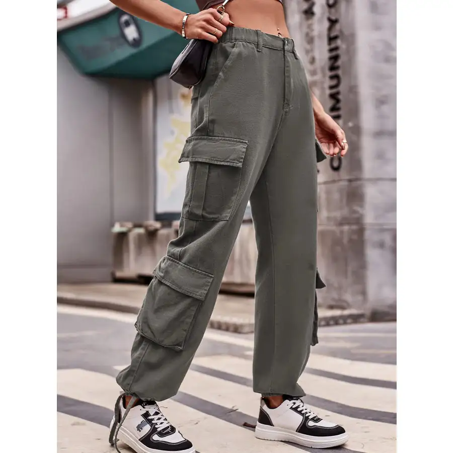 Casual Wide Leg Cargo Jeans Jeans