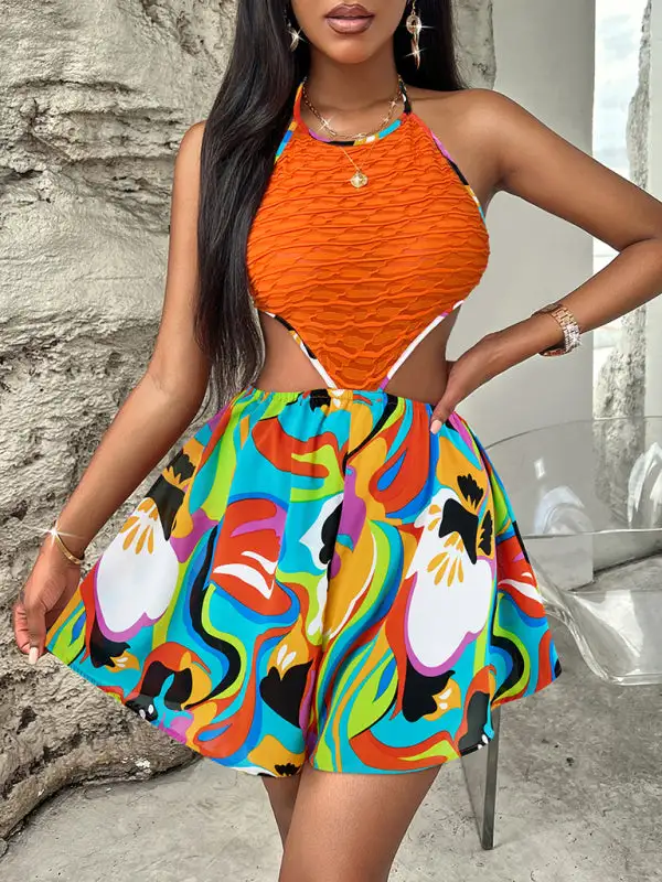 Hollow Bright Halter Jumpsuit