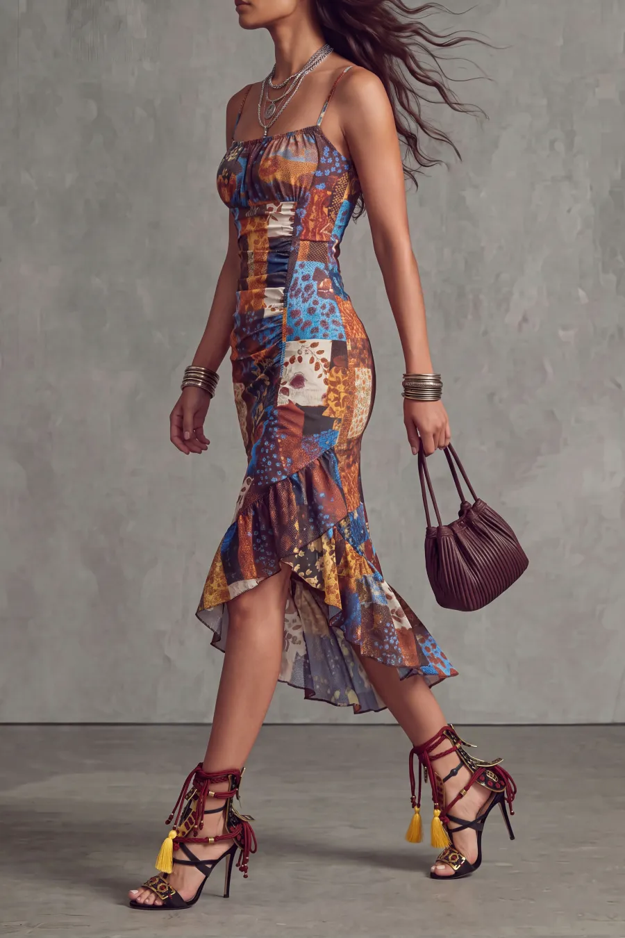 Refined Floral Midi Dress
