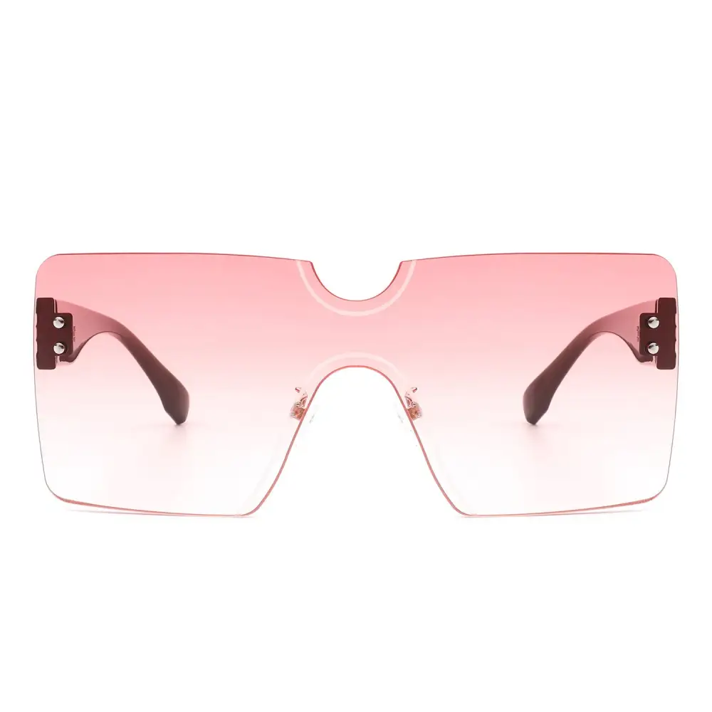 Woven Square Rimless Frame Sunglasses