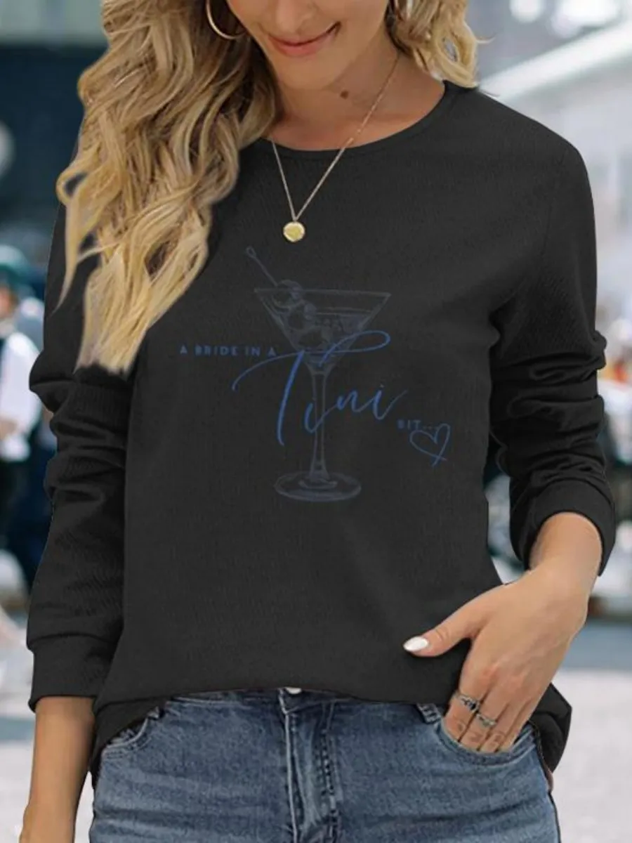 Martini Printed Round Neck T-Shirt