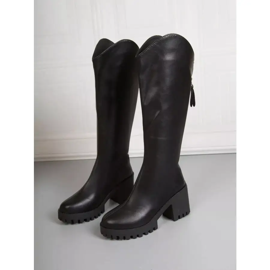 Platform Block Heels Boots