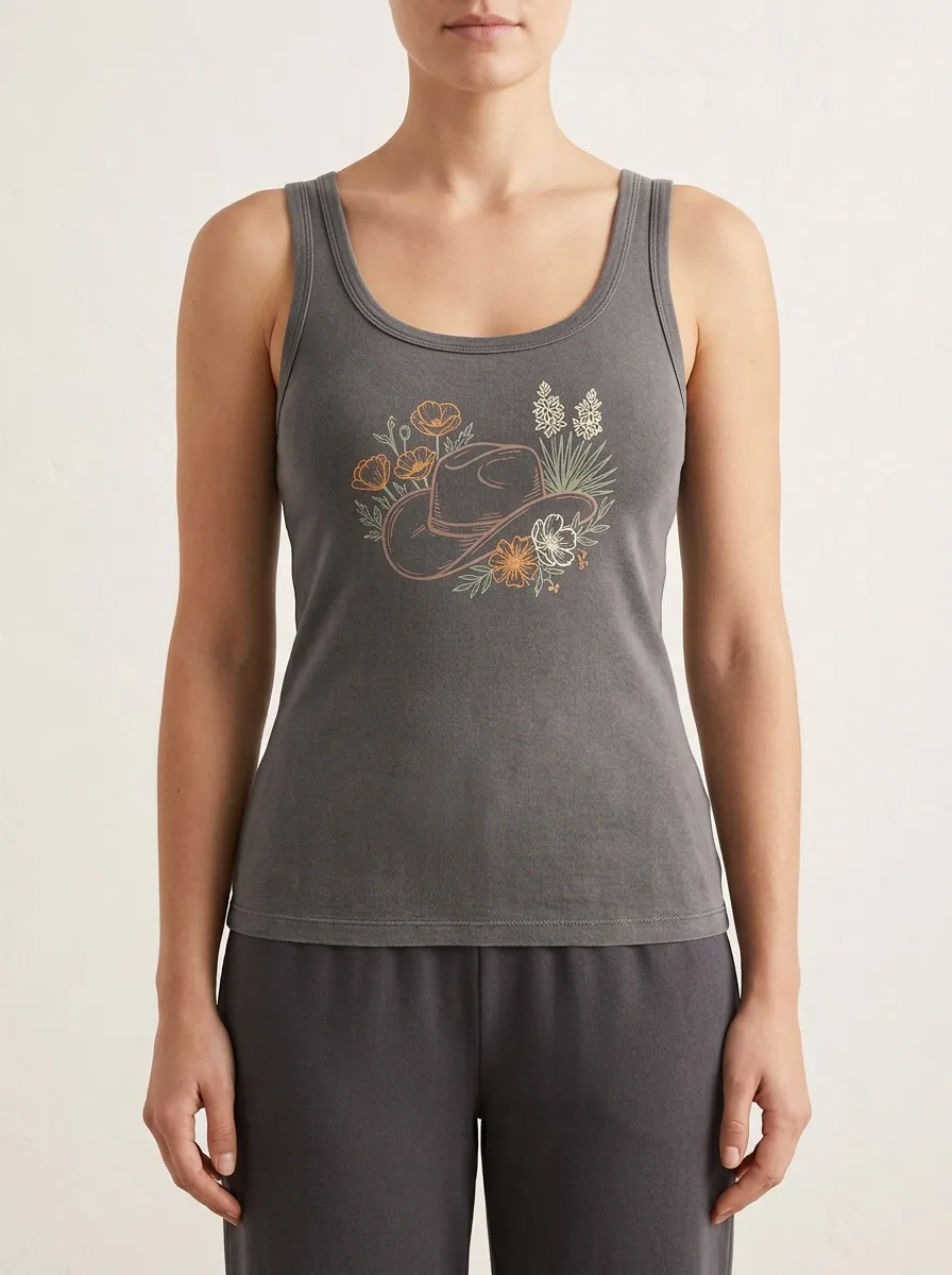Wildflower Floral Built-In Bra Tank Top