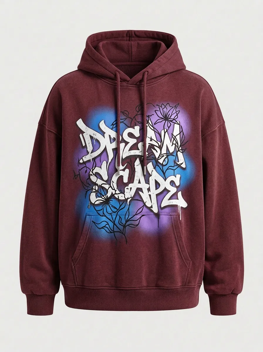 Unisex Dreamscape Graffiti Floral Hoodie