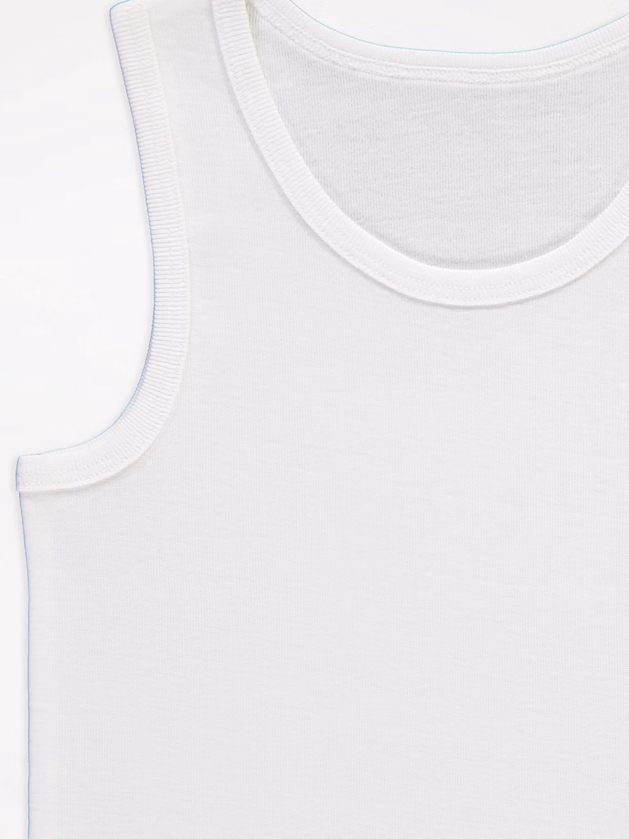White Ribbed Vests 10 Pack detail 1