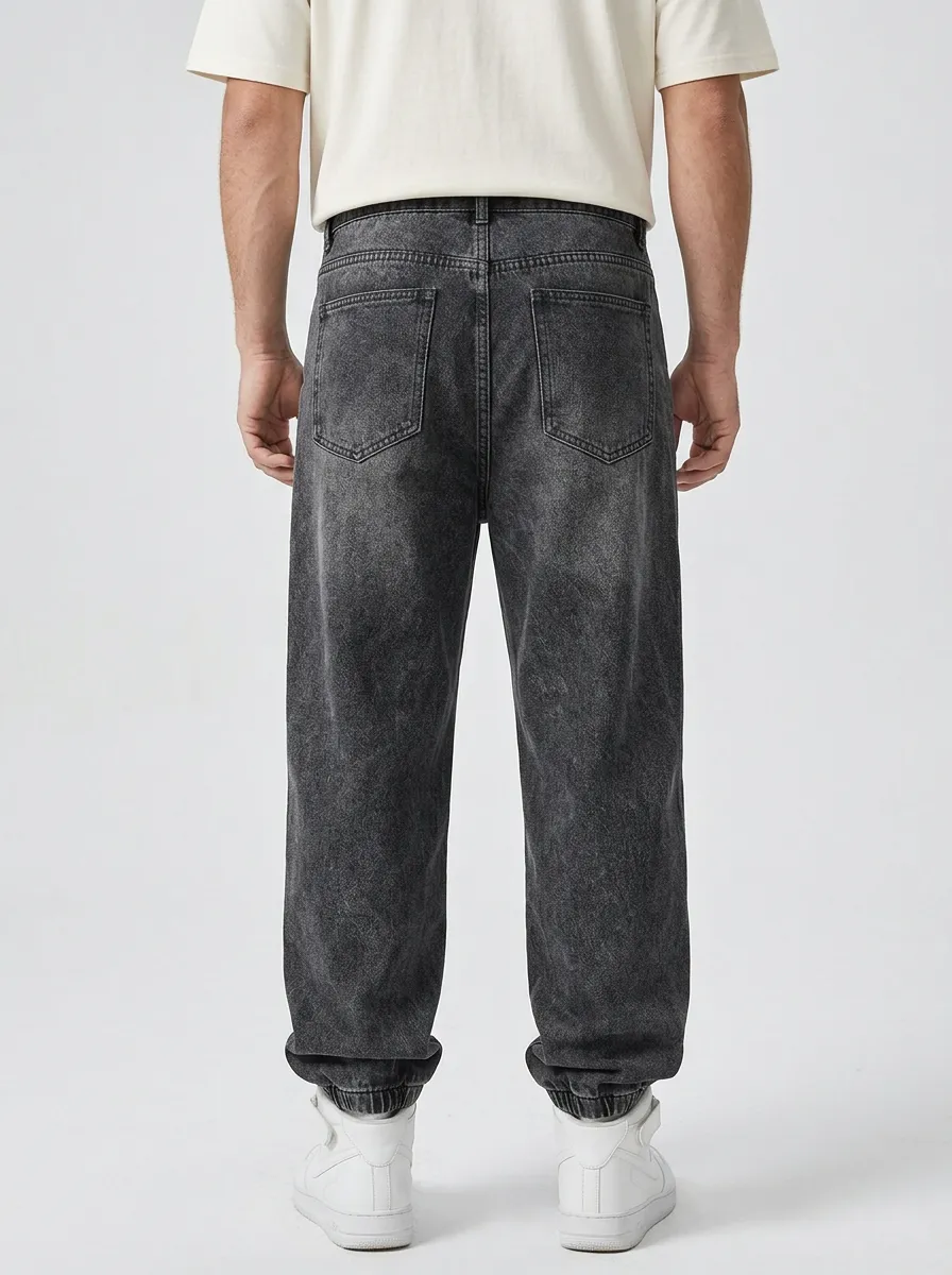 Men's Streetwear Star Flame Jeans