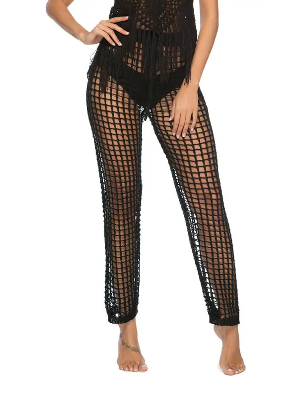 Feminine Hollow Trousers Knitted Pants Swimsuit