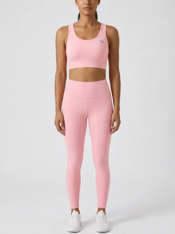 Women's Daisy-Graphic Scoop-Neck Racerback Left-Chest Paneled Sports Bra