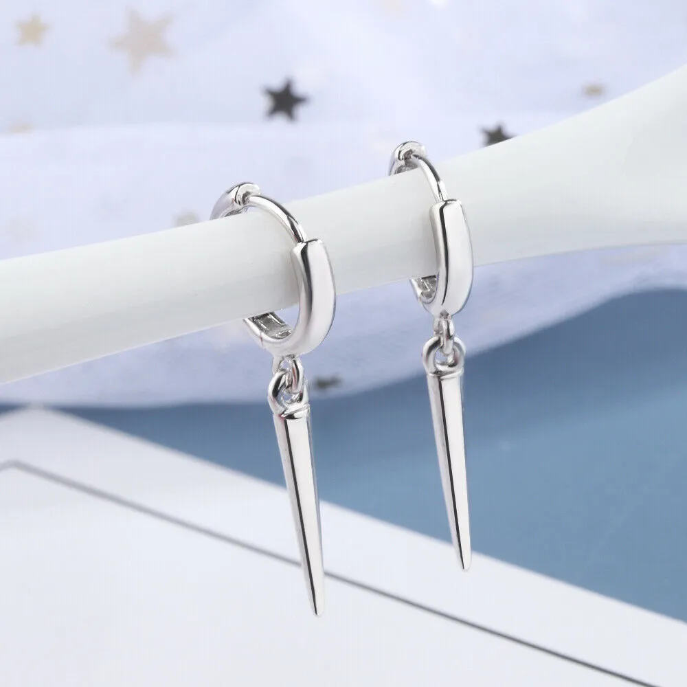 Women's Spike Drop Huggie Hinge Stud Earrings
