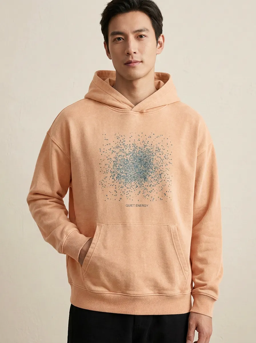 Men's Quiet Energy Abstract Dotted Print Hoodie