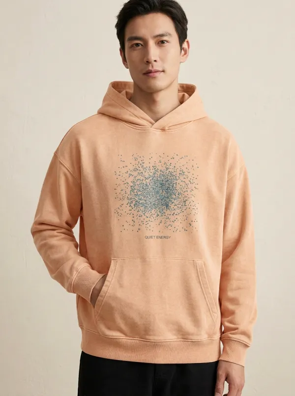 Men's Quiet Energy Abstract Dotted Print Hoodie