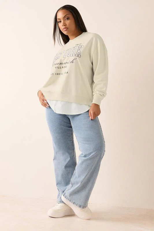 Natural Brown 'New York' 2-In-1 Sweatshirt detail 1